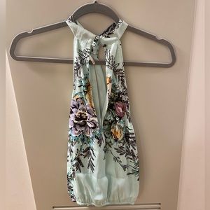 Free People satin halter neck blouse